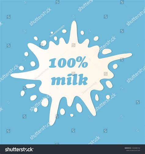 Milk Emblem Dairy Label Splashes Blots เวกเตอร์สต็อก ปลอดค่าลิขสิทธิ์