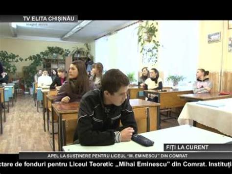 CHISINAU APEL LA SUSȚINERE PENTRU LICEUL M EMINESCU DIN COMRAT 30 07