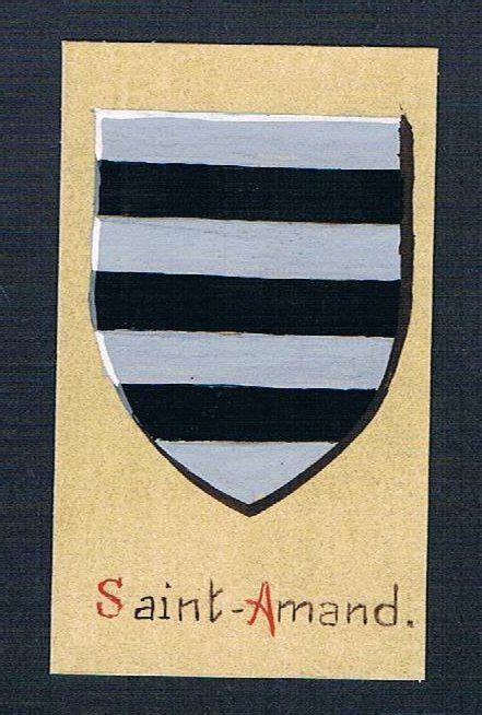 Jh Saint Amand Blason Aquarelle Wappen Coat Of Arms Heraldik