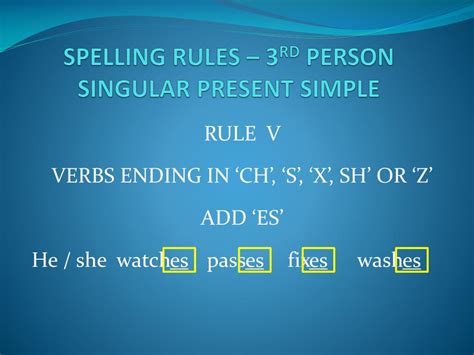 PPT SPELLING RULES 3 RD PERSON SINGULAR PRESENT SIMPLE PowerPoint