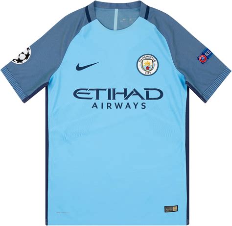 2016-17 Manchester City Match Issue Champions League Home Shirt J.Navas #15