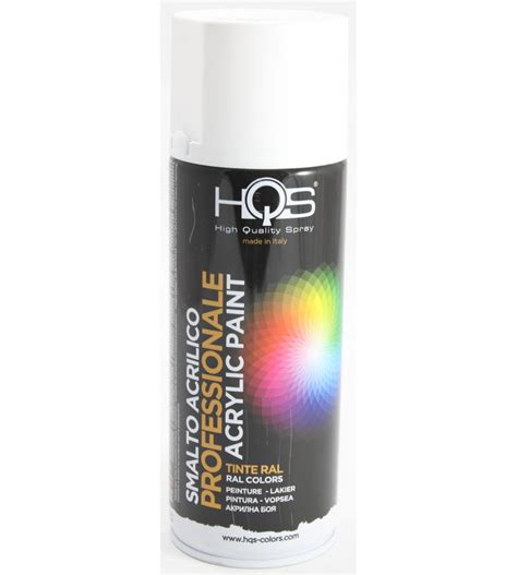 Hqs Ral9010 Made In Italy Pittura Smalto Acrilico Bianco Opaco Spray 400ml