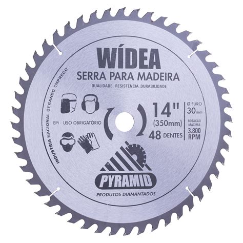 Disco de serra Wídia para madeira 350mm 48 dentes Pyramid