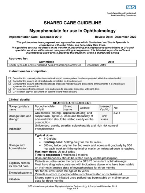 Fillable Online Shared Care Guideline For Use In Fax Email Print