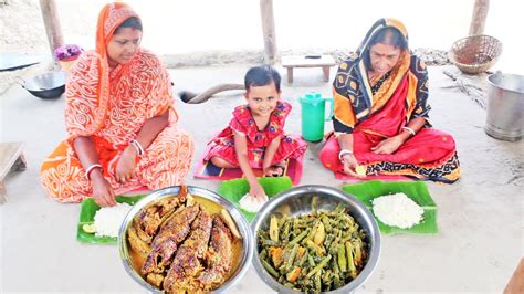 ভোলা মাছের কচু দিয়ে রান্না সাথে বাগানের কুমড়ো ডাটা সবজি দিয়ে তরকারি