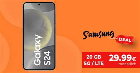 Samsung Galaxy S24 256GB für einmalig 59 Euro mit 20GB LTE 5G und 100