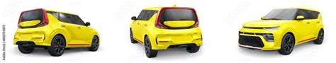 Dallas, USA. December 15, 2022. Set yellow Kia Soul GT-Line 2020 on a ...