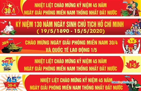 Băng Rôn Giải Phóng Miền Nam 30 4 Và Quốc Tế Lao Động 1 5 File Vector