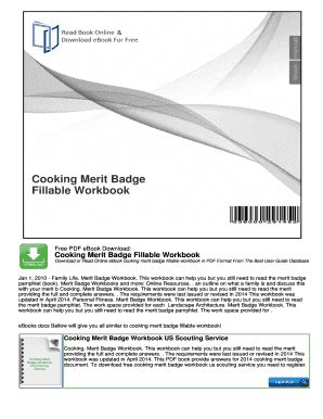 Fillable Online Cooking Merit Badge Fillable Workbook Free Pdf Ebook