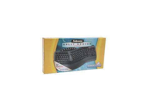 Fellowes Microban Split Design Keyboard 98915 Black Wired Keyboard