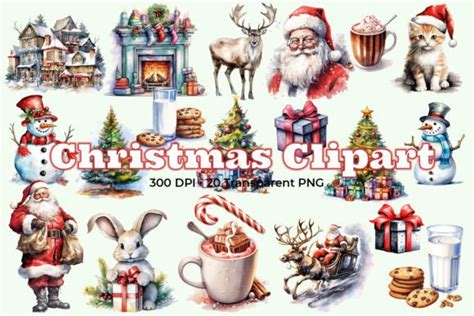 Watercolor Christmas Clipart Bundle Graphic By Paper Daisy Graphics