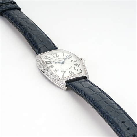 Franck Muller Cintree Curvex Platinum Rotor Watch With Diamond Bezel