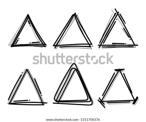 Hand Drawn Triangle Line Sketch Set เวกเตอร์สต็อก ปลอดค่าลิขสิทธิ์