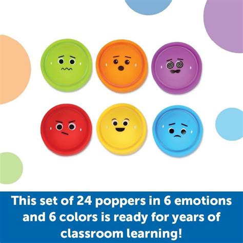 Rainbow Emotion Fidget Poppers Classroom Set Learning Resources