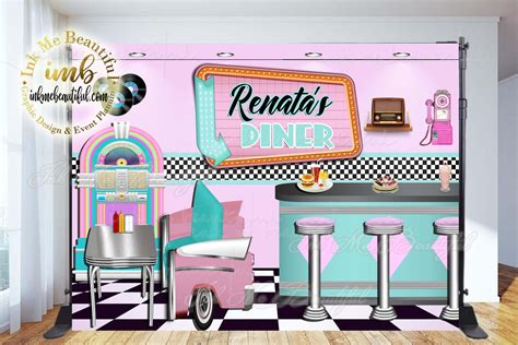 DIGITAL FILE 50's Diner Backdrop Retro Diner Backdrop - Etsy | Retro ...