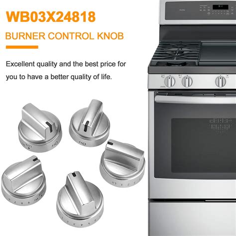 Upgraded Wb03x24818 Ge Stove Knobs Replacements Stainless Steel Colored Range Burner Control