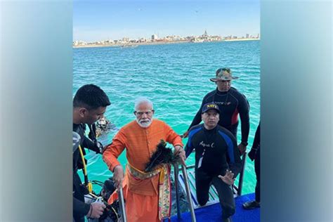 Divine Experience PM Modi Shares Pics Of Himself Underwater In