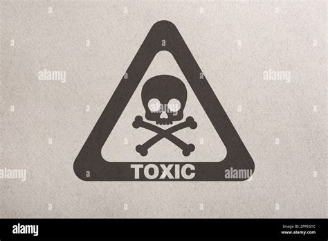 Hazard Warning Sign Skull And Crossbones Symbol And Word Toxic On