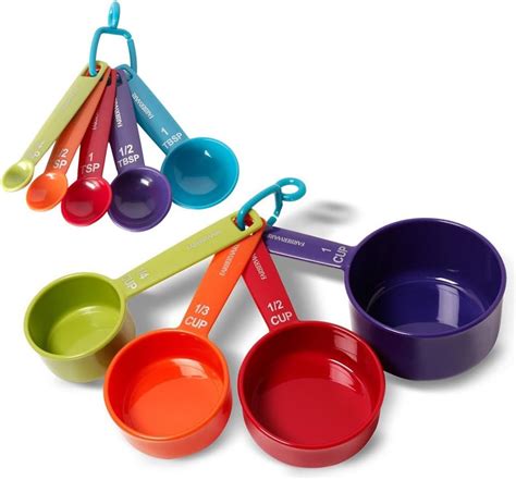 Farberware Color Piece Plastic Measuring Cups And Spoons Set Amazon