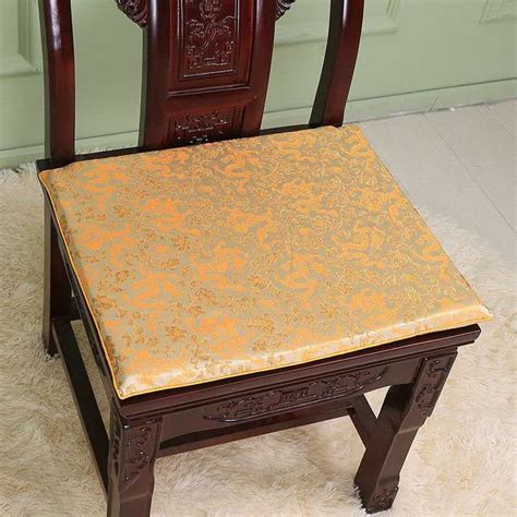 Lucky Luxury Non Slip Pad Chair Seat Cushion Chinese Silk Brocade