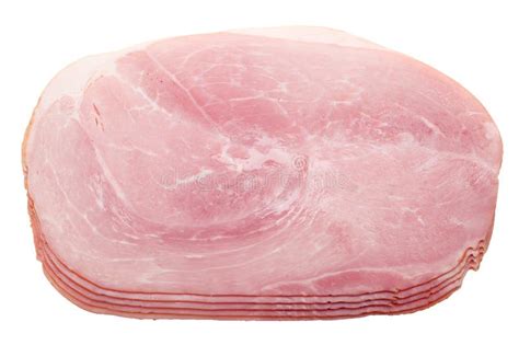 Slices of ham isolated stock photo. Image of cold, cuisine - 18803510