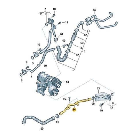 Tubo Mangueira De Gua Do Arrefecimento Da Turbina Do Motor Vw E