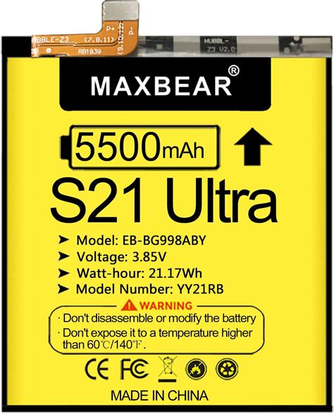 Maxbear 5500mah Battery For Samsung Galaxy S21 Ultra In Nepal At Npr 0