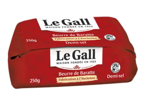 Beurre De Baratte Demi Sel Fabrication Ancienne 80 Mg Le Gall 250 G