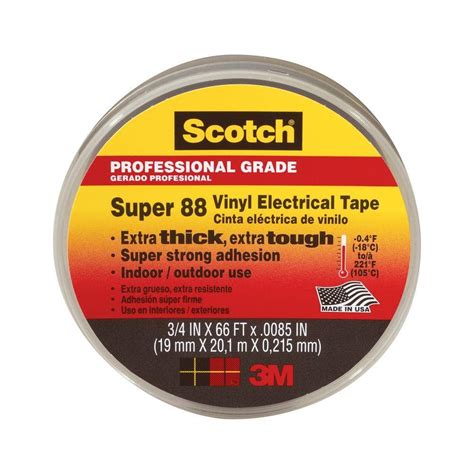 3m Scotch Super 88 34 In X 66 Ft Vinyl Electrical Tape Case Of 10