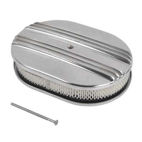 Oval Half Finned Air Cleaner Assembly Polished For Classic Ford