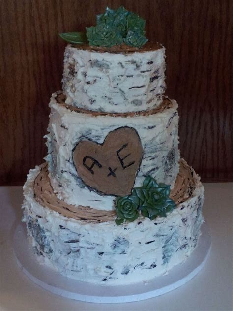 Birch Tree Wedding Cake