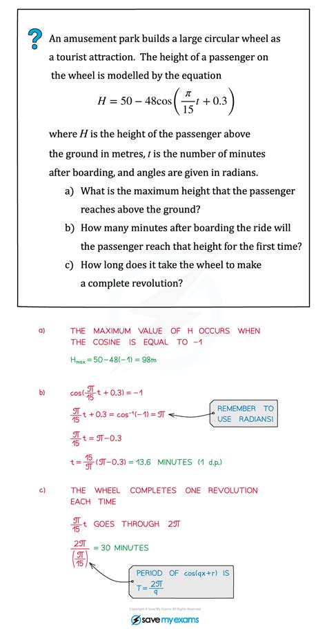 Modelling With Trigonometric Functions Edexcel A Level Maths Pure