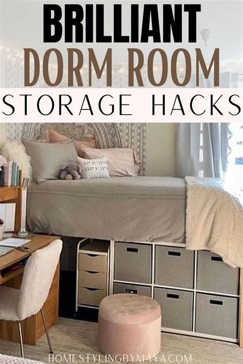 Brilliant Dorm Room Storage Hacks College Dorm Room Essentials Dorm