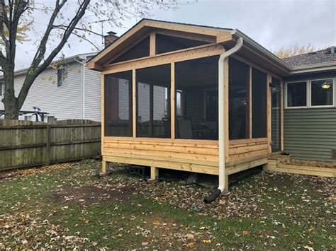 Screened Porch With Gable Roof By Woodridge IL Screened Porch Builder