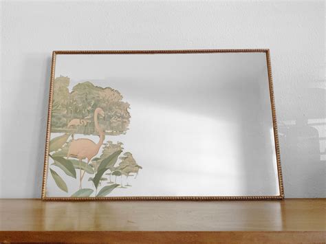 Vintage Robert Stern Flamingo Mirror 1950s Mid Century Etsy