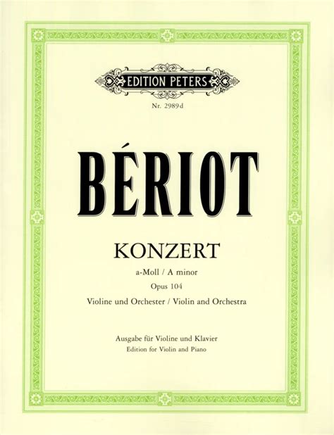 Konzert für Violine und Orchester Nr 9 a Moll op 104 von Charles