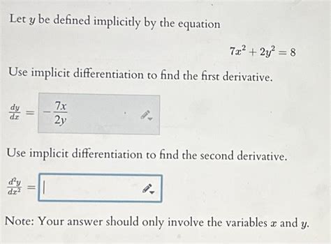 Solved Let Y Be Defined Implicitly By The Equation X