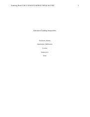 EDUCATION FUNDING INEQUALITIES Edited 1 Docx Running Head EDUCATION