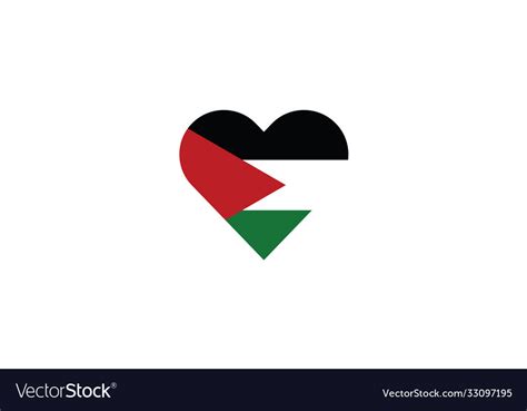 Palestine flag national heart love Royalty Free Vector Image