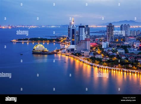 Night View Of Urban Architecture In Qingdaoshandong Provincechina