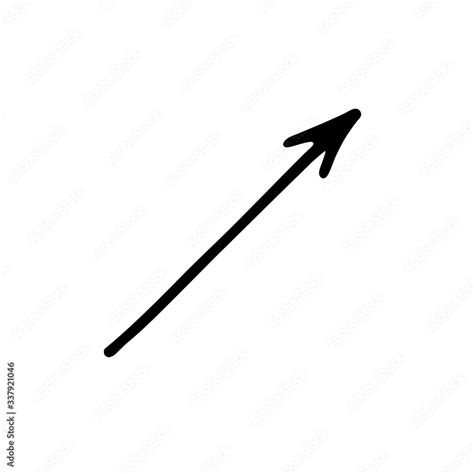 Stockvector Black Straight Arrow Vector Icon Hand Drawn Vector