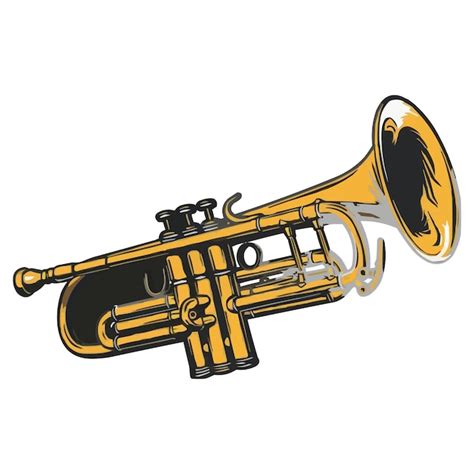 Premium Vector Golden Brass Trumpet Music Illustration