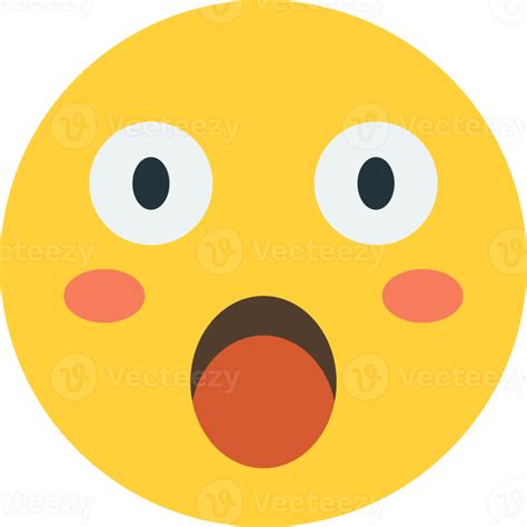 Shocked Face Emoji Illustration In Minimal Style 17182422 Png