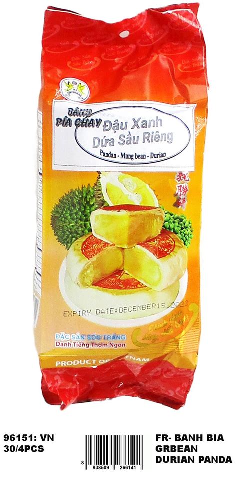 FR-BANH BIA GRBEAN DURIAN PANDAN 30* (VN 30/4PCS)