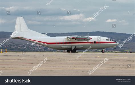 Side View Propeller White Airplane Big Stock Photo 1883520490