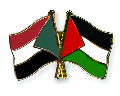 Crossed Flag Pins Sudan-Palestine Flags