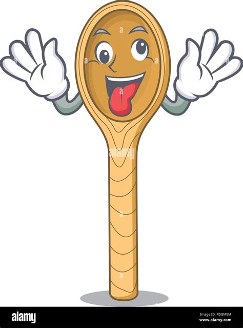 Crazy Wooden Spoon Mascot Cartoon Stock Vector Image Art Alamy