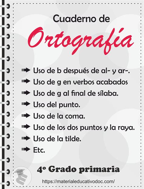 Cuaderno De Ortografia 4º Grado Primaria Ortografía Ortografia