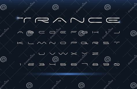 Modern Font Futuristic Vector Alphabet Wide Letters Stock Vector Illustration Of Light