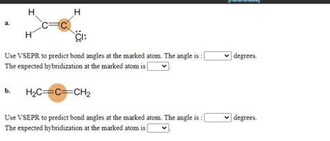 Solved H H A H Ci Degrees Use Vsepr To Predict Bond Chegg